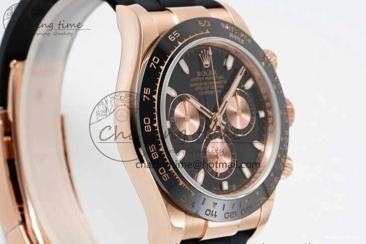 0517 Stretchable Daytona 116515 QF 1:1 Best Edition Black RG Dial on Oysterflex Rubber Strap SA 2273